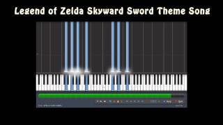 New Legend of Zelda - Skyward Sword Theme Song Music Notes MIDI