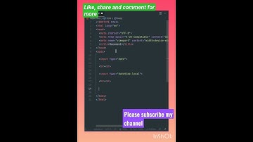 Input date, time and year without using library in html| @pythonworld8443| #html #shorts #trending