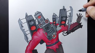 how to draw and color titan speakerman zombie