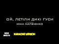 Ой, летіли дикі гуси. Ніна Матвієнко (Караоке версія)