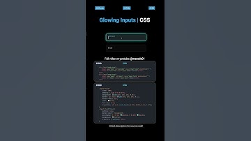 Glowing Input Field Effects in CSS (2025 Design Trend Your Forms NEED!)  #csstips #cssshorts #shorts