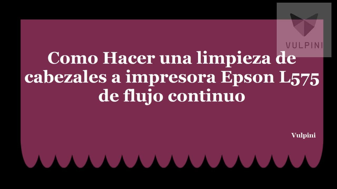 Como Hacer una limpieza de cabezales a impresora Epson L575 de flujo  continuo. - YouTube