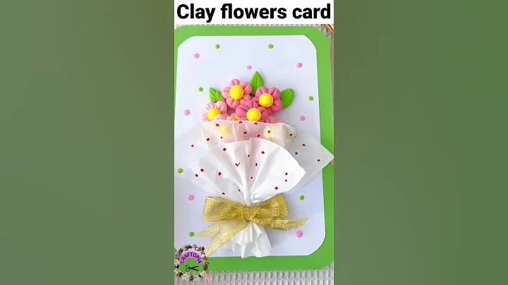 Easy polymer Clay Flower card.#clayart #claycraft #clayvideos