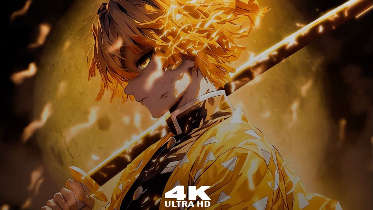 Zenitsu Agatsuma With Yellow Lightning Serious Looks Live Wallpaper & Screensaver