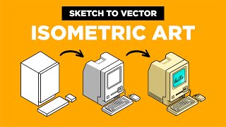 Adobe Illustrator Tutorial  Create Isometric Design from Sketch (HD)