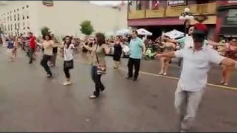 Dancing Zorbas in street -