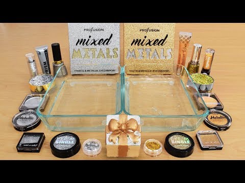 silver-vs-gold---mixing-makeup-eyeshadow-into-slime!-special-series-151-satisfying-slime-video