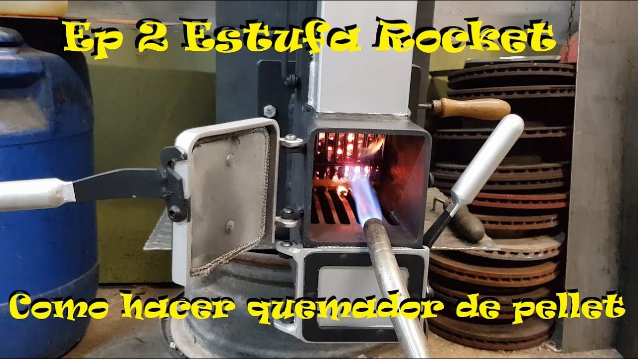 Ep2 Estufa rocket multicombustible Quemador de pellet