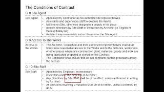 3.10 Site Agent (cl 8), Access To The Works (cl 9), Site Staff (Cl10)