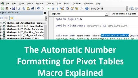 How To Automatically Format Numbers In A Pivot Table (macro) - Part 2