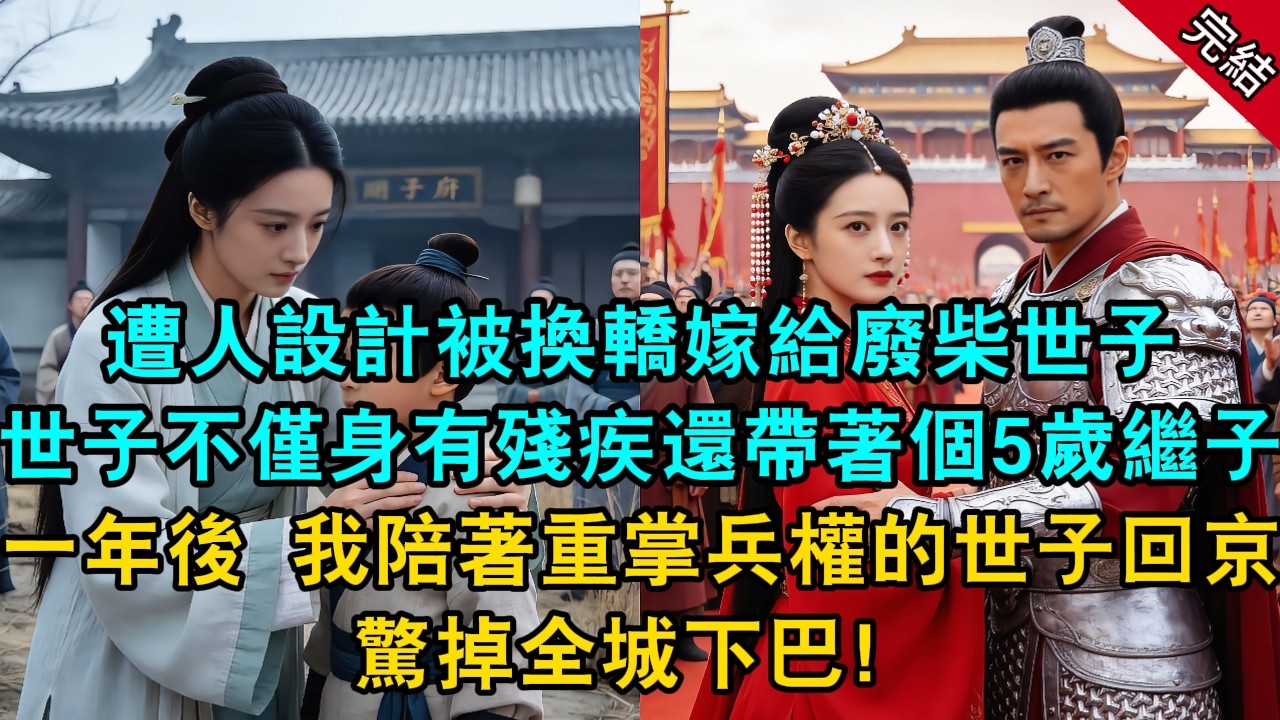 遭人設計被換轎嫁給廢柴世子，世子不僅身有殘疾還帶著個5歲繼子。一年後，我陪著重掌兵權的世子回京，驚掉全城下巴！#古言 #原創 #小說