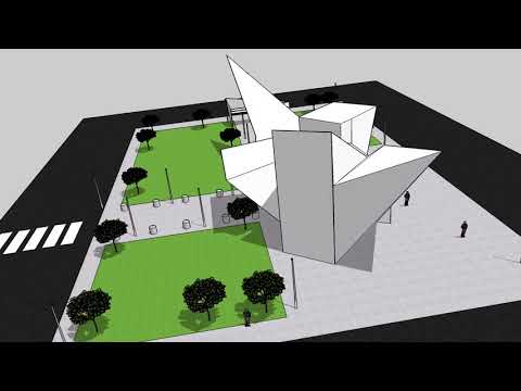 modelagem em SketchUP do Denver Art Museum