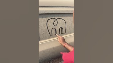 Elephant drawing easy trick 😳 #art #shorts #elephant