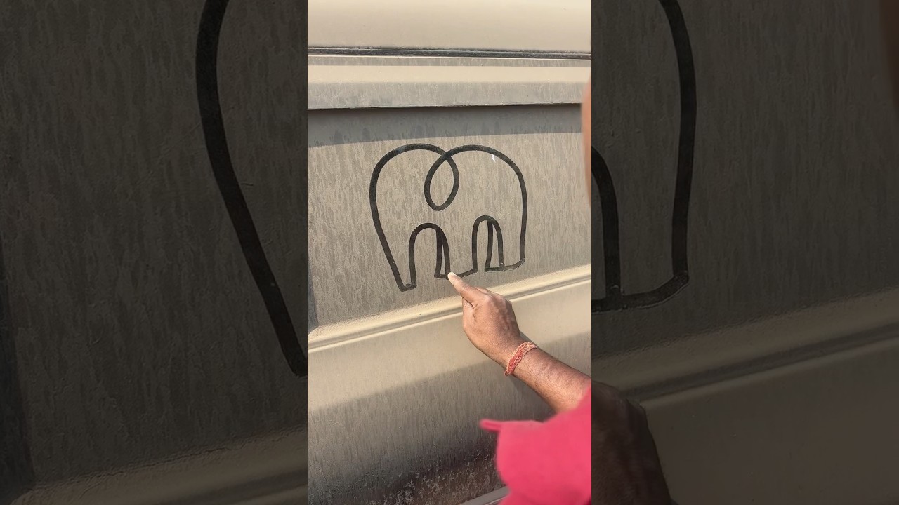 Elephant drawing easy trick 😳 #art #shorts #elephant