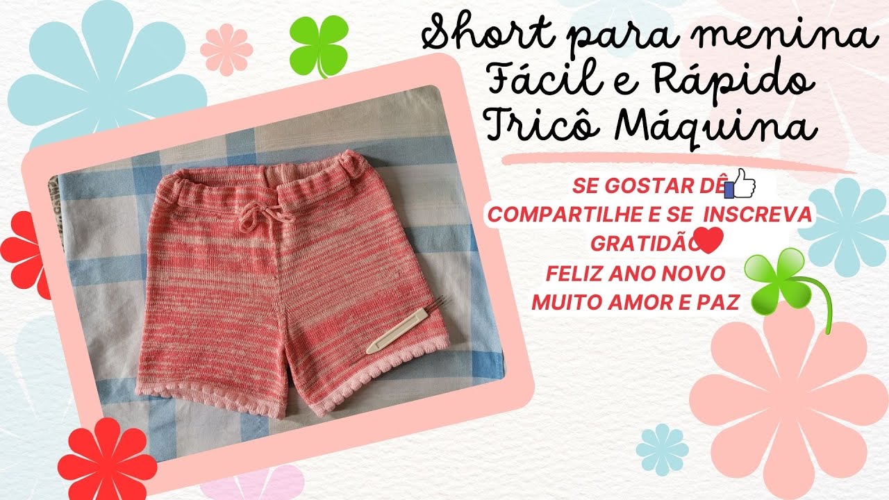 Short menina tricô de maquina   ❤️