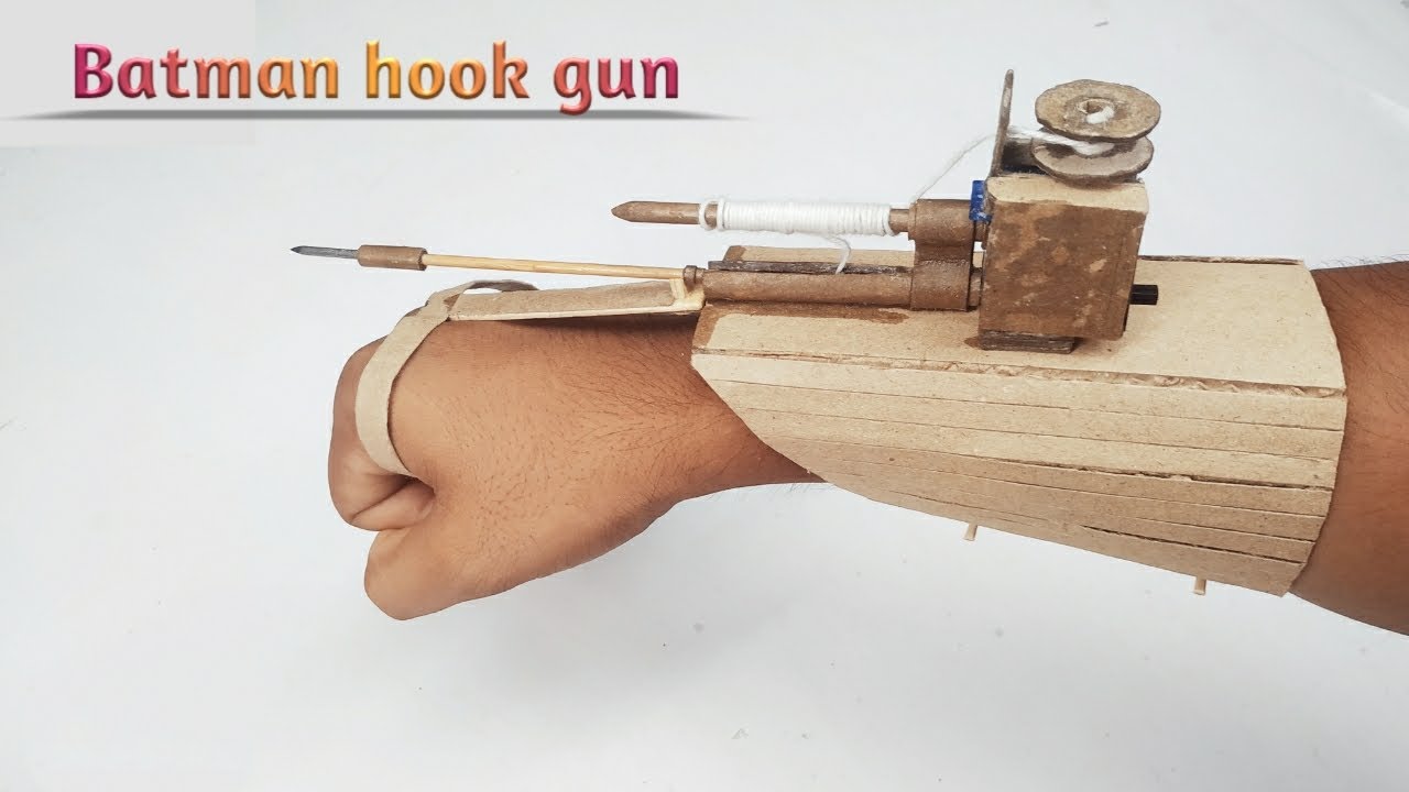 how to make Batman hand hook gun 