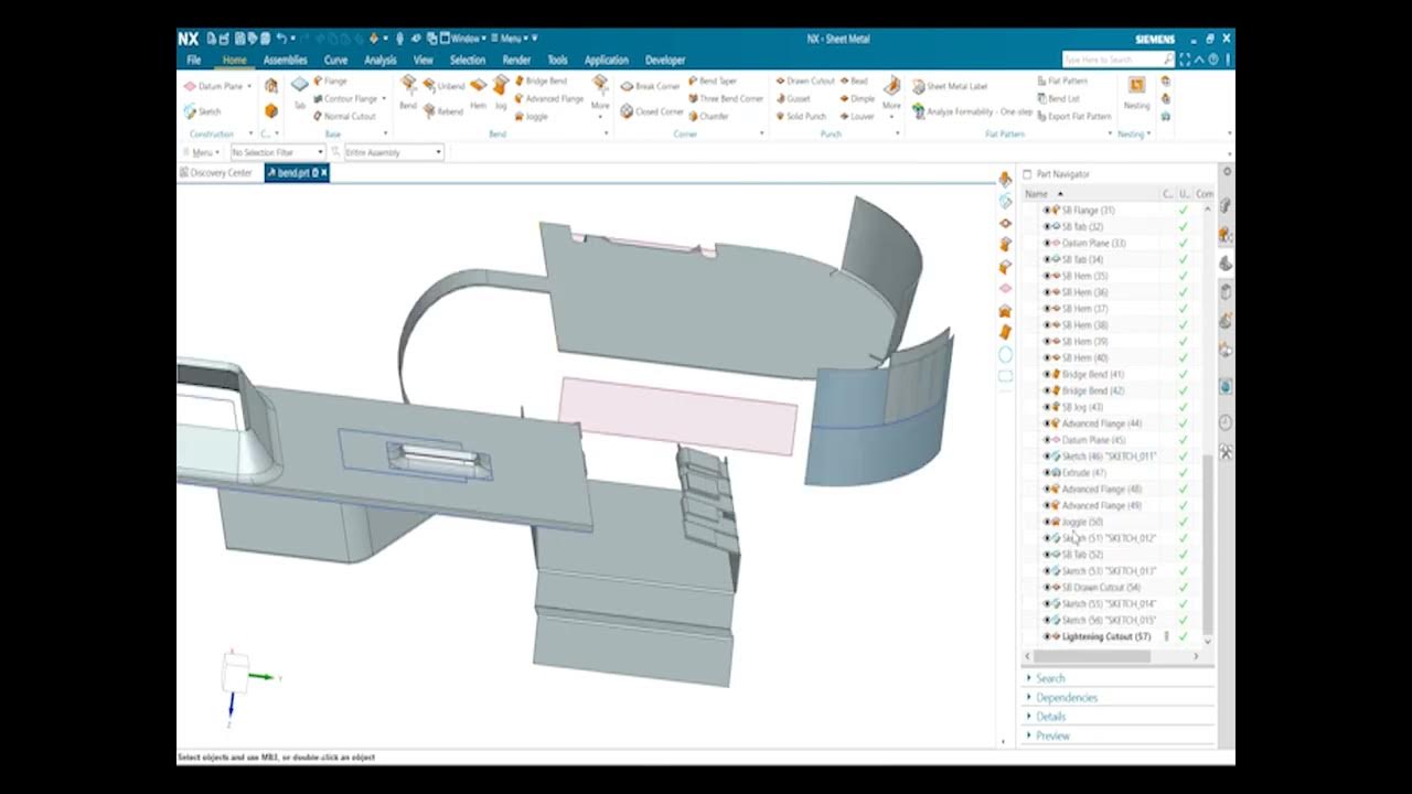 Bend section sheet metal commands nx 2207 YouTube
