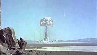 Nevada Atom Bomb Test  Colour Footage of Mushroom Cloud