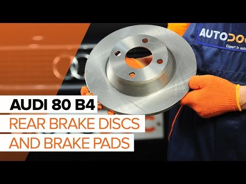 How to change rear brake discs and rear brake pads on AUDI 80 B4  TUTORIAL