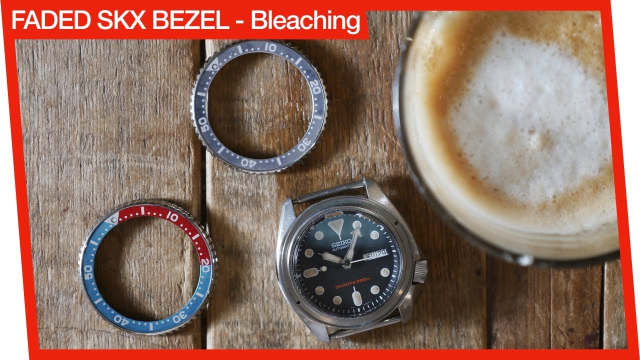 How to fade a Bezel Insert using bleach - SKX Mod - YouTube