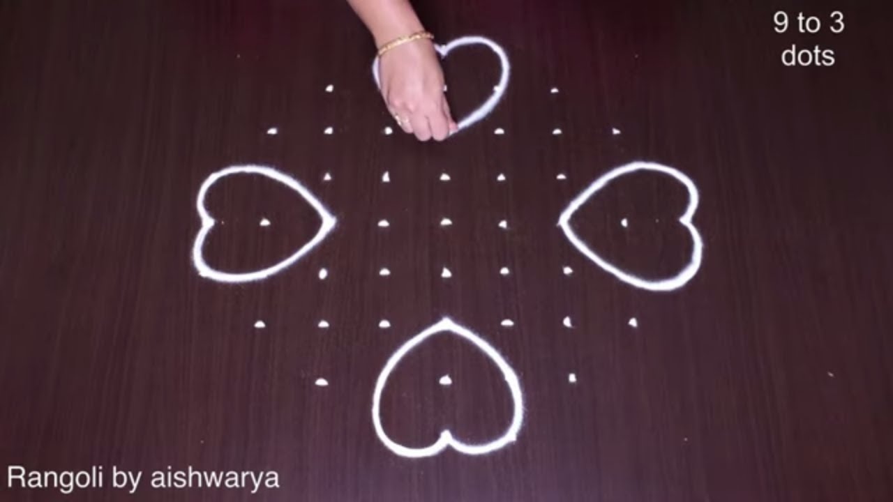 Awesome door step Kolam designs 9x3dots Latest muggulu by easy
