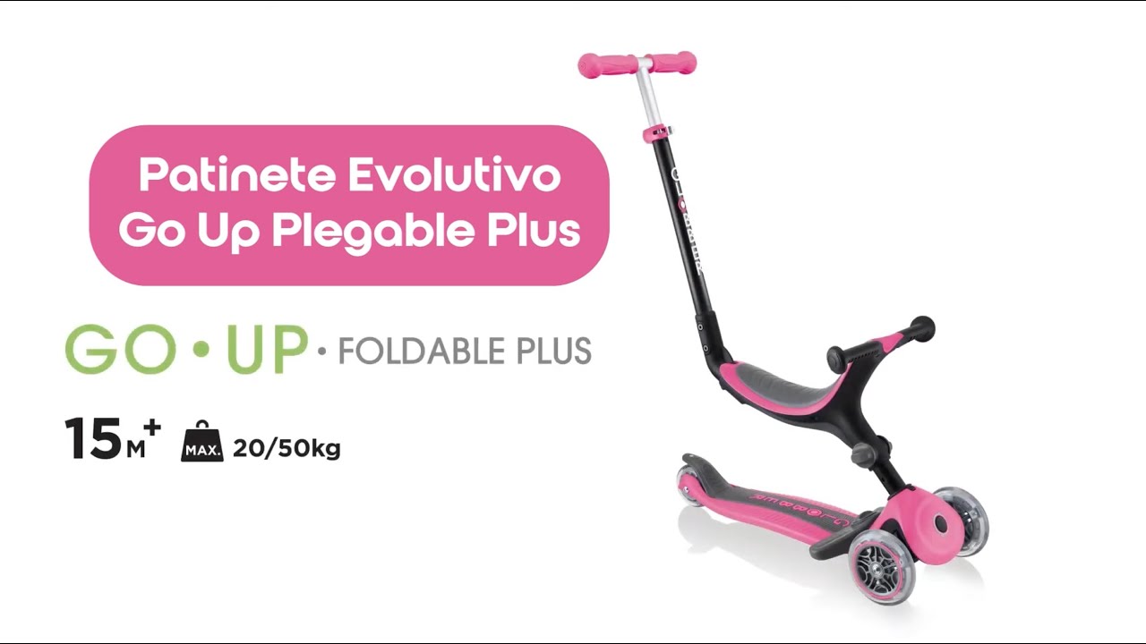 Patinete evolutivo go up plegable 4 en 1 azul pastel