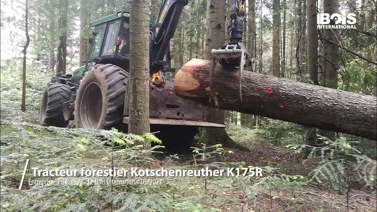 Tracteur forestier Kotschenreuther K175R : polyvalent et compact avec grue  et double-treuil 