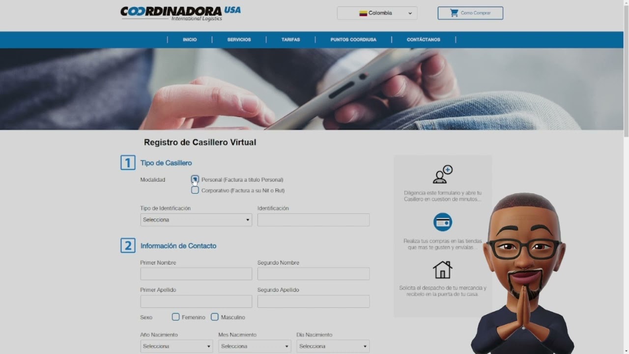 Abriendo nuestro primer casillero virtual en Coordinadora USA