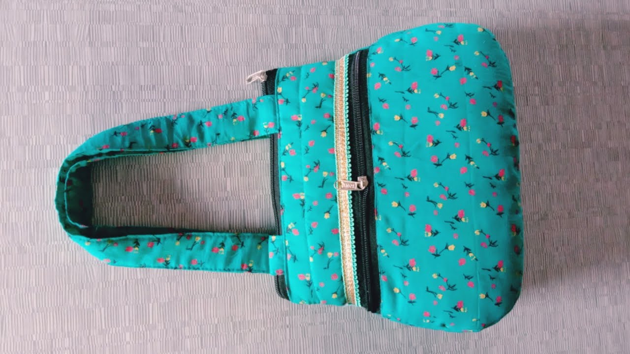 multi pocket bag with two rectangle piece of waste cloth/grocery bag