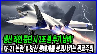 KF-21 양산의 숨막히는 진실! 논란을 뒤흔든 충격적인 새로운 전략 공개! 생산 라인 중단 시 2조 원 추가 낭비! KF-21 논란, K-방산 생태계를 붕괴시키는 관료주의