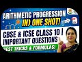 Master Arithmetic Progression for Class 10 (CBSE &amp; ICSE). Get clear explanations, nth term formulas