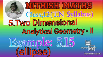 Class:12, Example 5.15 (ellipse), Chapter 5.Two Dimensional Analytical Geometry II