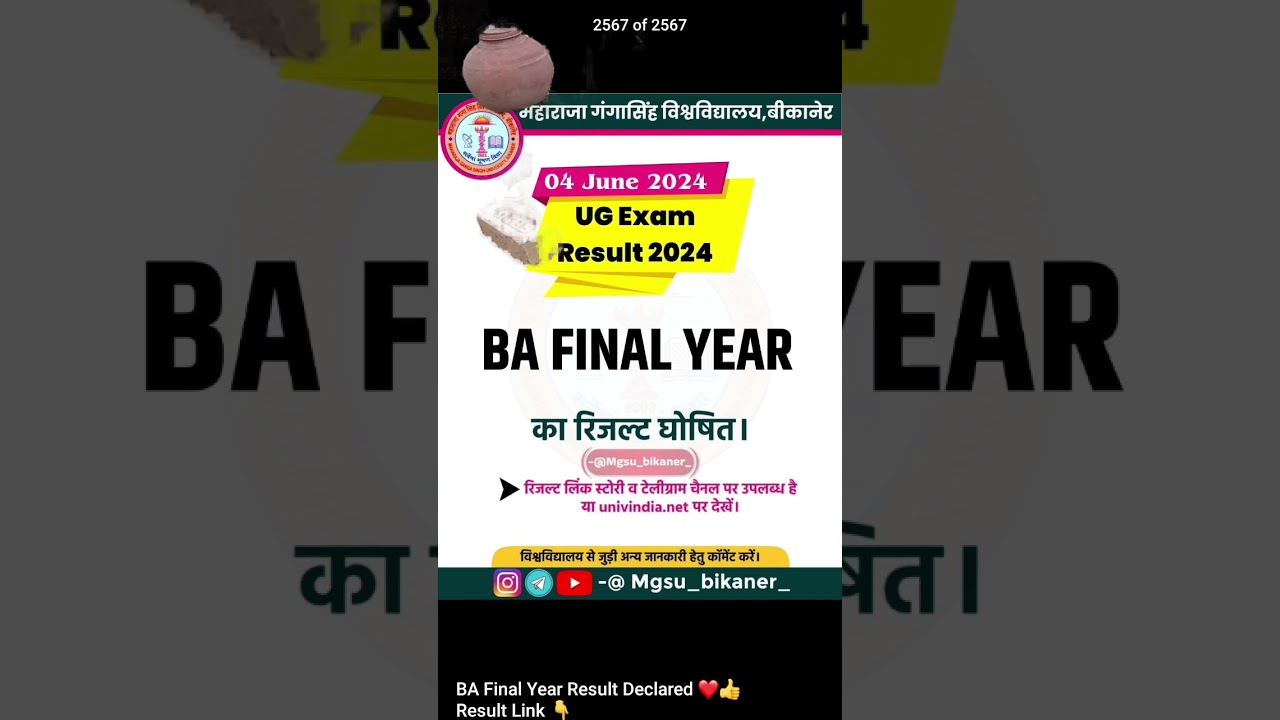 BA final year result declared 