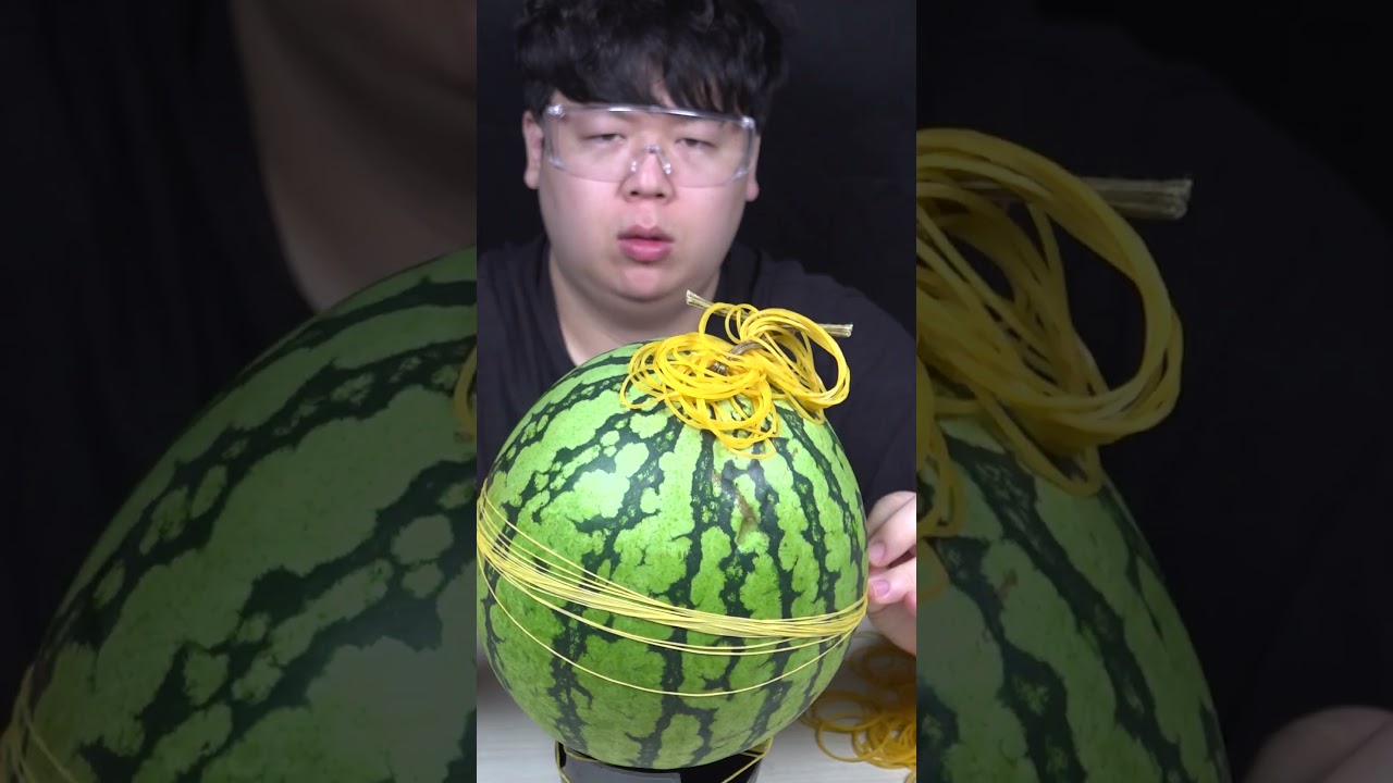 🍉Watermelon VS Rubber Band 