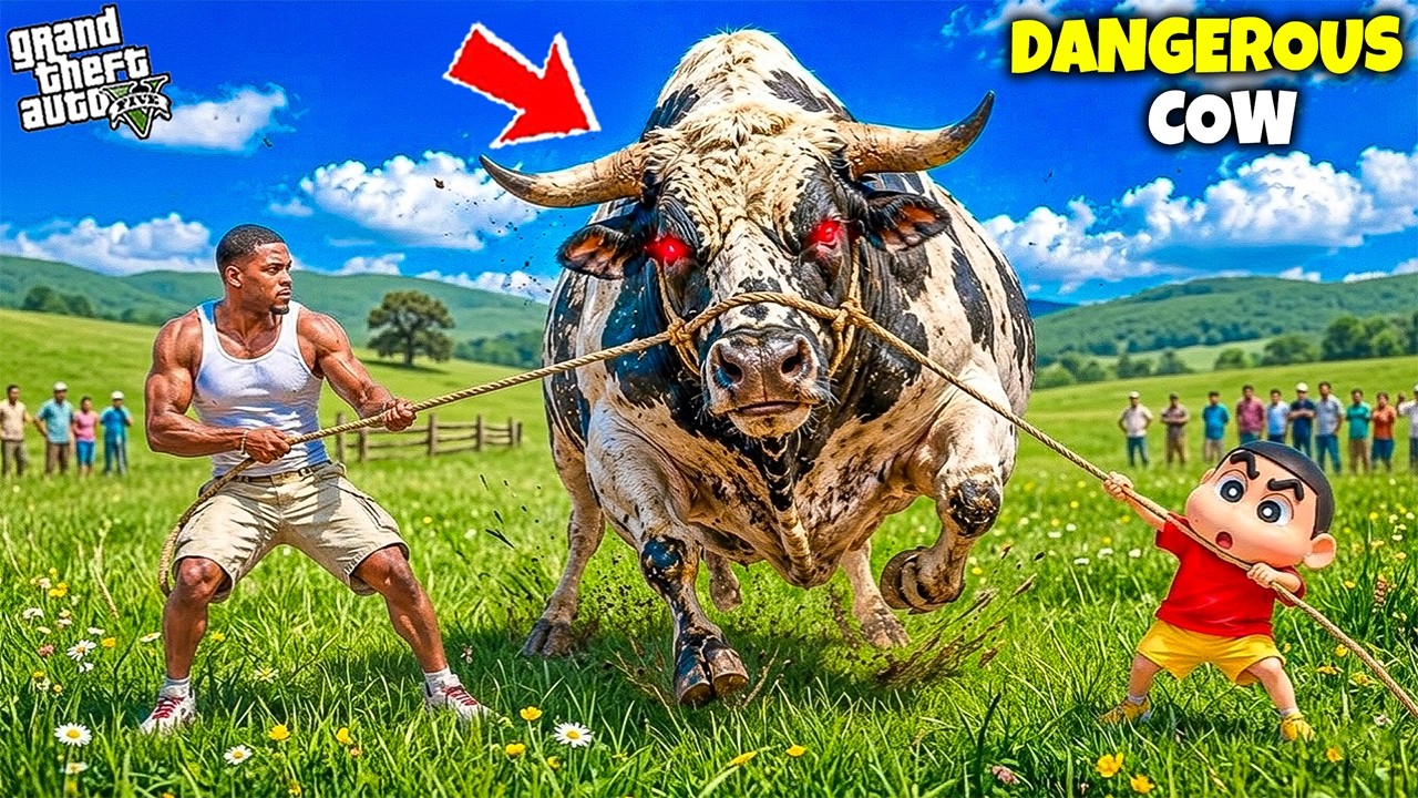 Franklin & Shinchan Rescue MOST DANGEROUS Qurbani Cow😱 Most Shocking Life Story