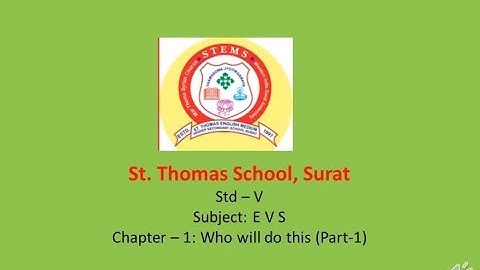 Std 5 # NCERT # Environmental Studies # Ch. 1 Who will do this # Part 1