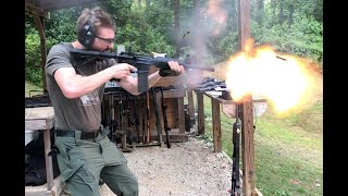 Shooting full-auto 50 Beowulf M4, M249 SAW, and Steyr AUG machine guns