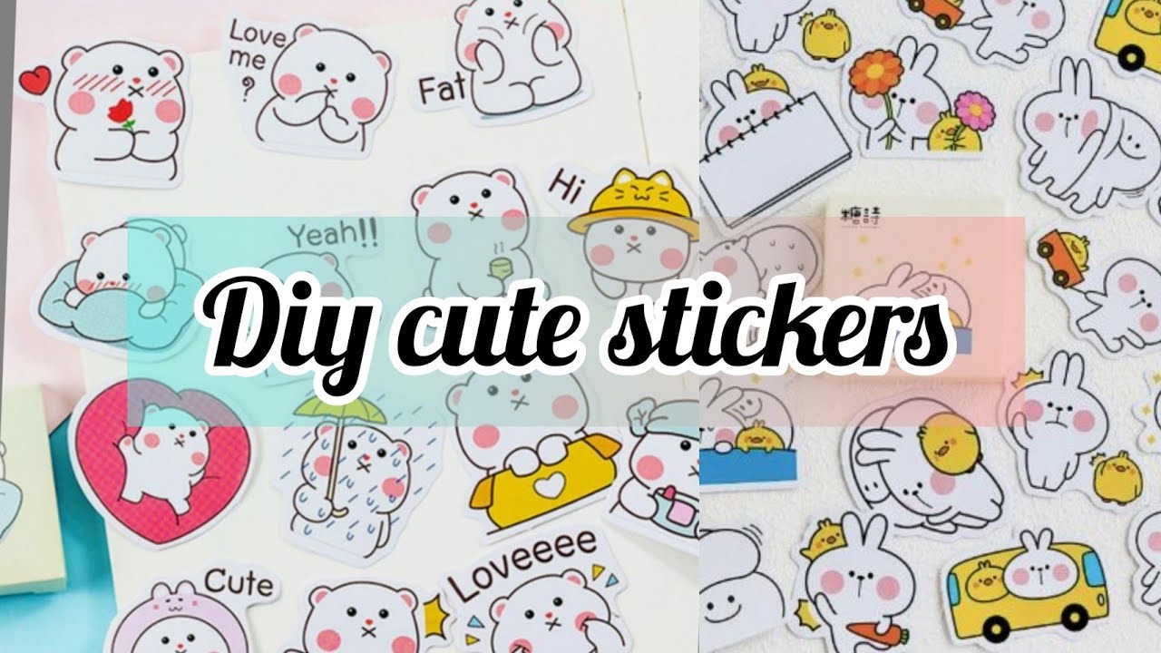 Diy cute stickers at home / easy cute sticker ideas - YouTube
