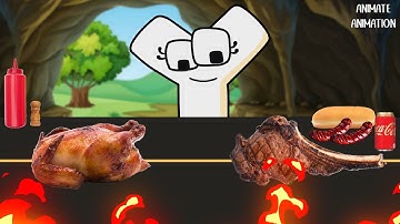 Alphabet Lore Y Mukbang Giant Chicken BBQ and Beef BBQ | Mukbang Animation