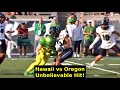 bra 😲... Look at this dude 😎 Unstoppable Force Meets Immovable Object: Hawaii vs. Oregon 🏈 Clash