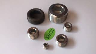 DIN 906 METRIC PIPE PLUGS HEX SOCKET DRIVE CONICAL TAPERED THREAD