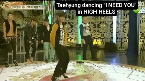 BTS Taehyung dancing on "I NEED YOU"-(BTS)with HIGH HEELS 👠#bts #taehyung