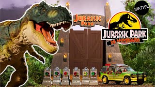 Set de LAS PUERTAS de JURASSIC PARK con T. Rex &quot;BUCK&quot; Hammond Collection | Mattel Creations