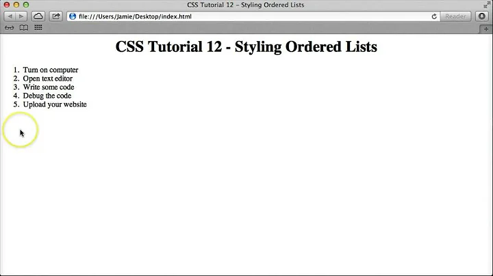 CSS Tutorial 12 - Styling Ordered Lists