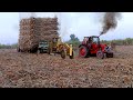 sugarcane/loaded trailer/ dip in soil/Tractor-trailers have sunk into the mud