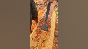The process of carving wood using a chisel #shorts