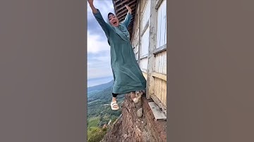 Dad Saved Me From Falling! 😱 Just a Funny Prank #MountainPrank #DadSavesMe