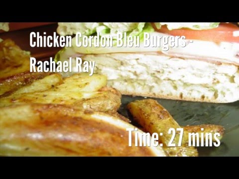 Chicken Cordon Bleu Burgers - Rachael Ray Recipe