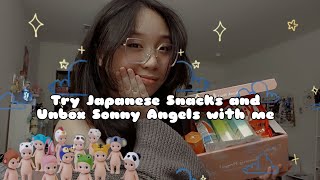 Try Japanese Snacks and Unbox Sonny Angels with me! (late at night) 🧸🍡✨️