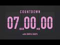 7 Hour Countdown Timer ⏳ Flip Clock with Simple Beeps 💕🖤